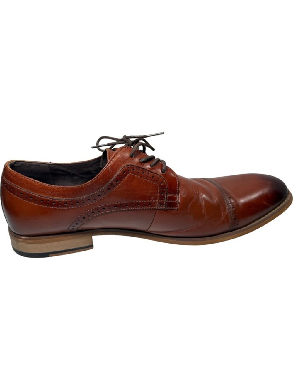 Stacy Adams Dickinson Cap Toe Oxford Dress Shoes Cognac Mens Size 14M 25066-221 - Picture 16 of 16